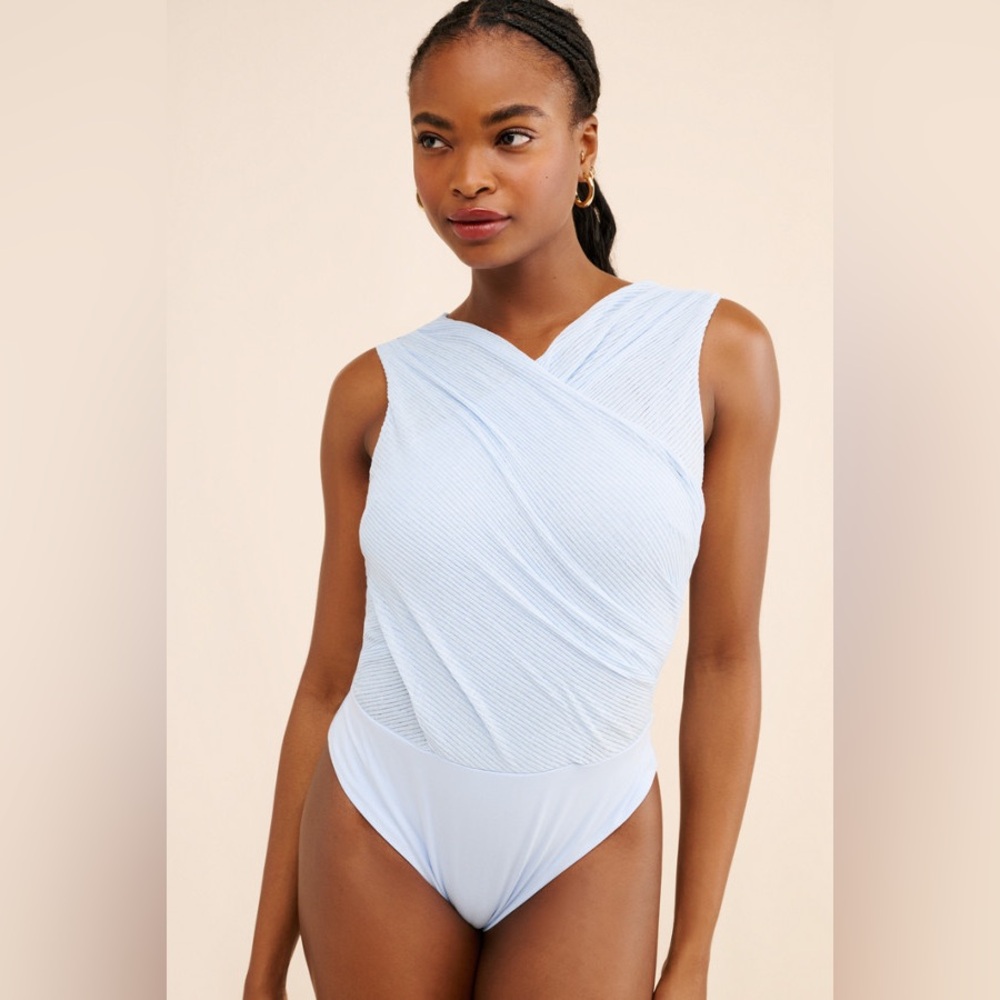 Light Blue Sleeveless Bodysuit